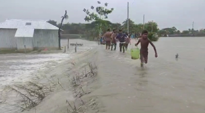 পটুয়াখালীতে বেড়িবাঁধ ভেঙে ৬ গ্রাম প্লাবিত, পানিবন্দী ১৫ হাজার মানুষ